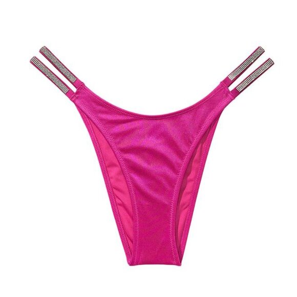 NWT Victoria's Secret Swim Double Shine Strap Brazilian Bikini Bottom - Picture 4 of 4